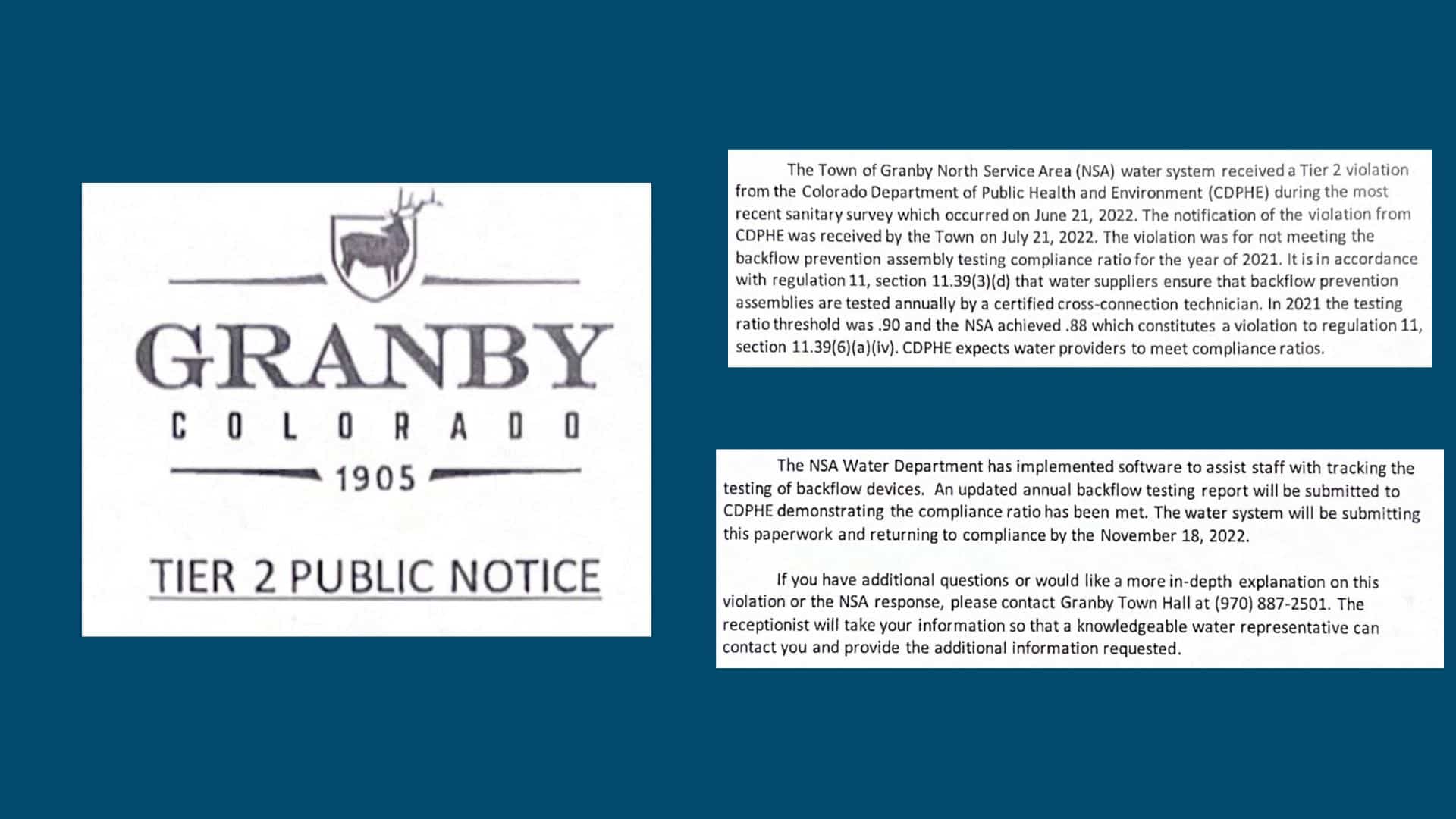 Granby water system receives violation from Colorado Department of
