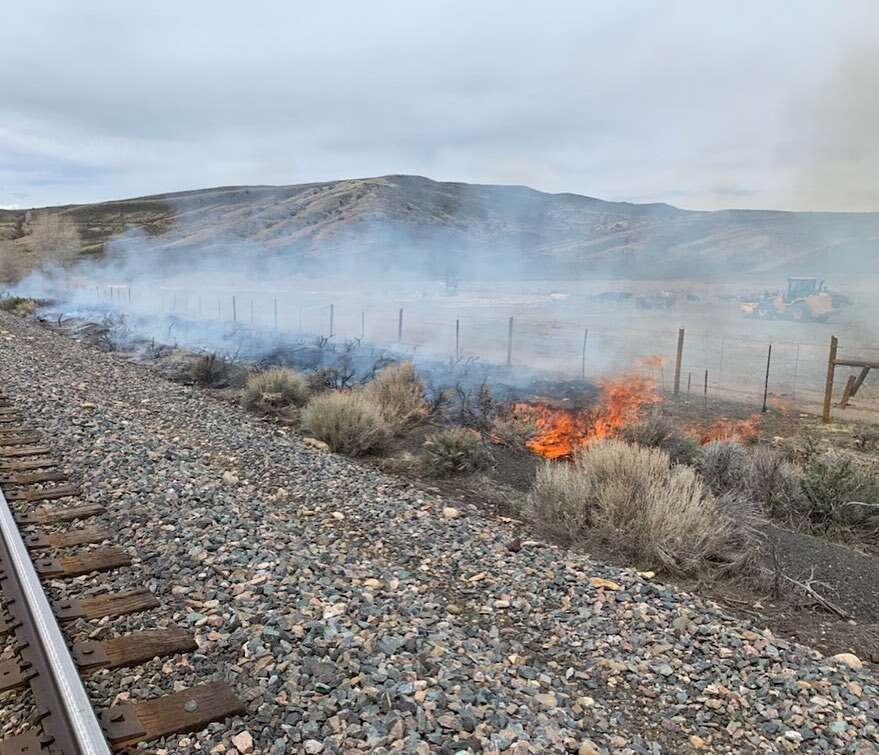 Update Crews mopping up grass fire near Parshall