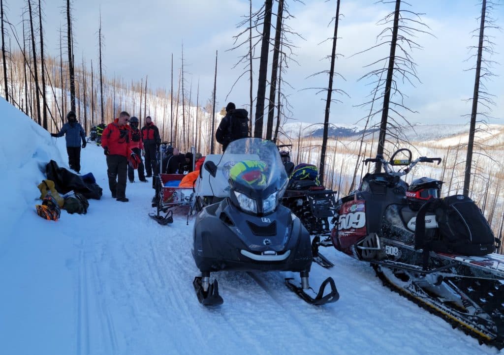 First responders rescue man in snowmobile accident