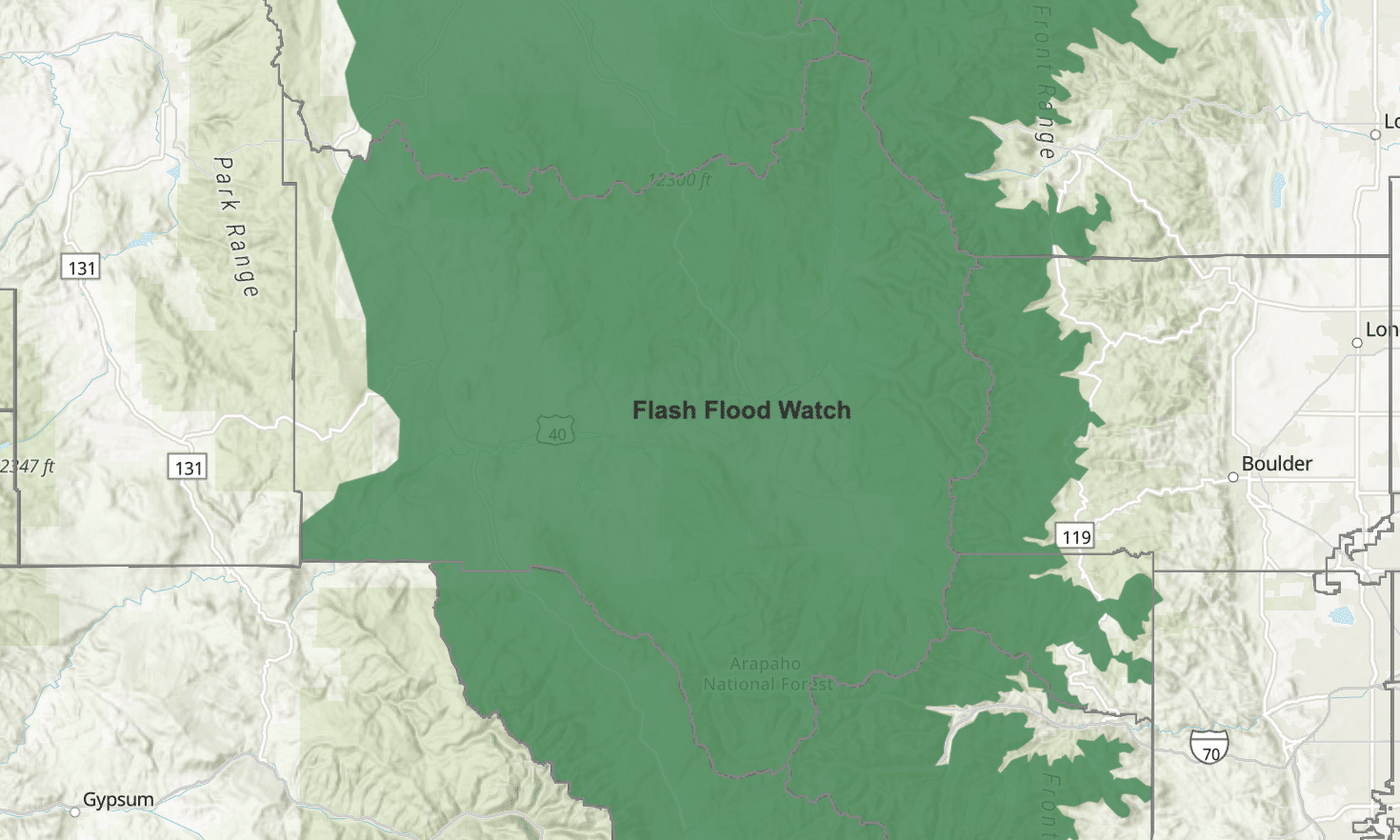 East Troublesome burn scar and most of Grand County in flash flood ...