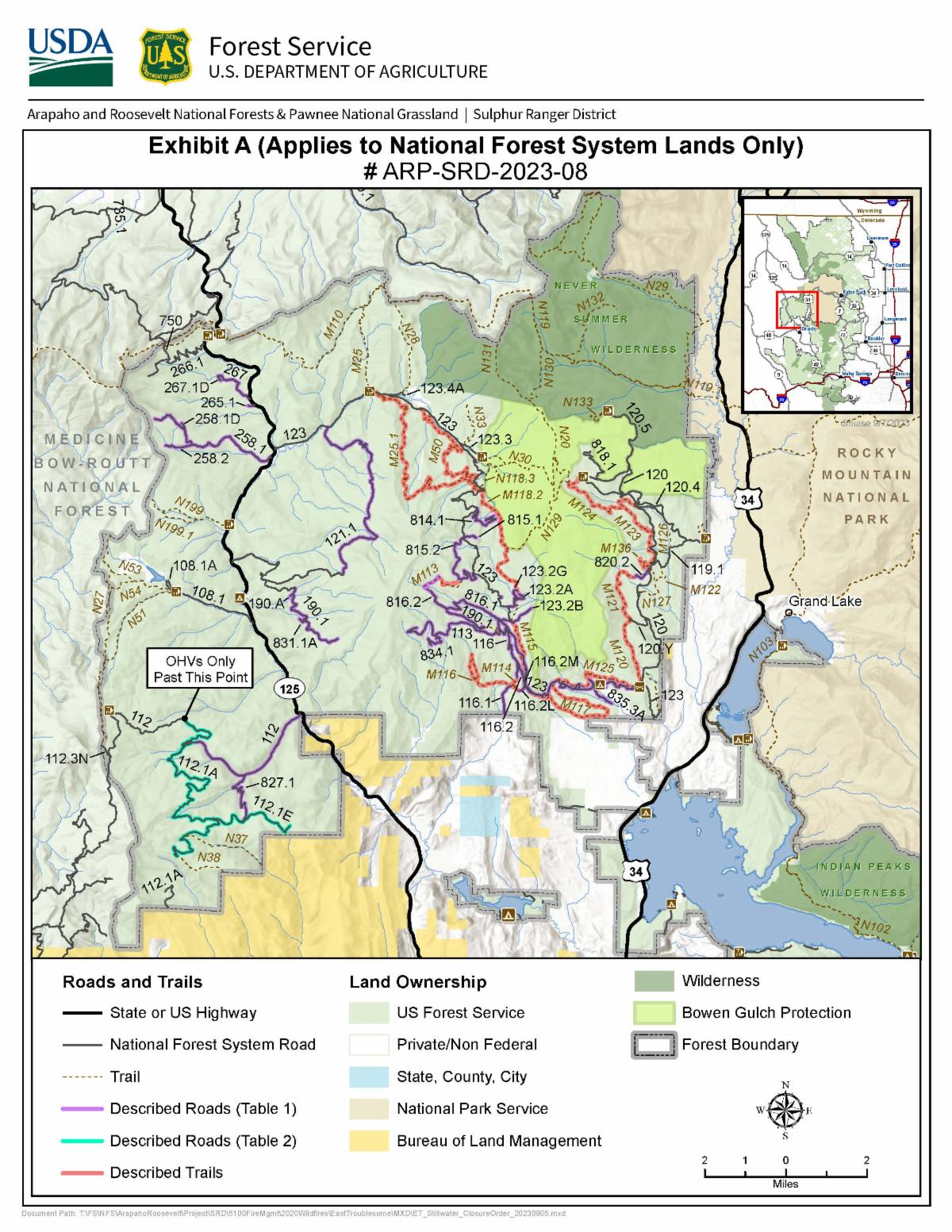 Construction season in Arapaho and Roosevelt National Forests