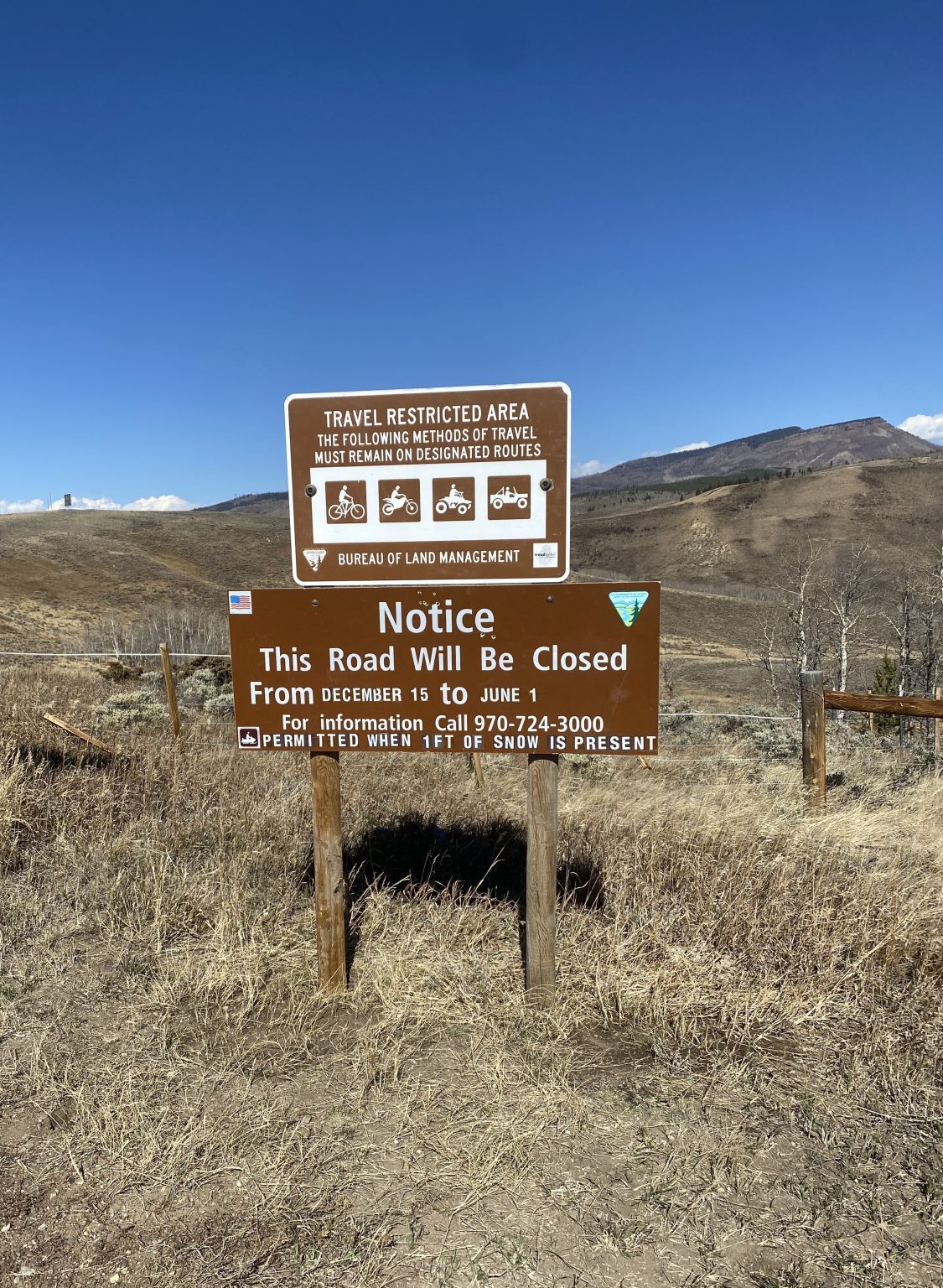 BLM starts winter road restrictions for Grand and Jackson counties