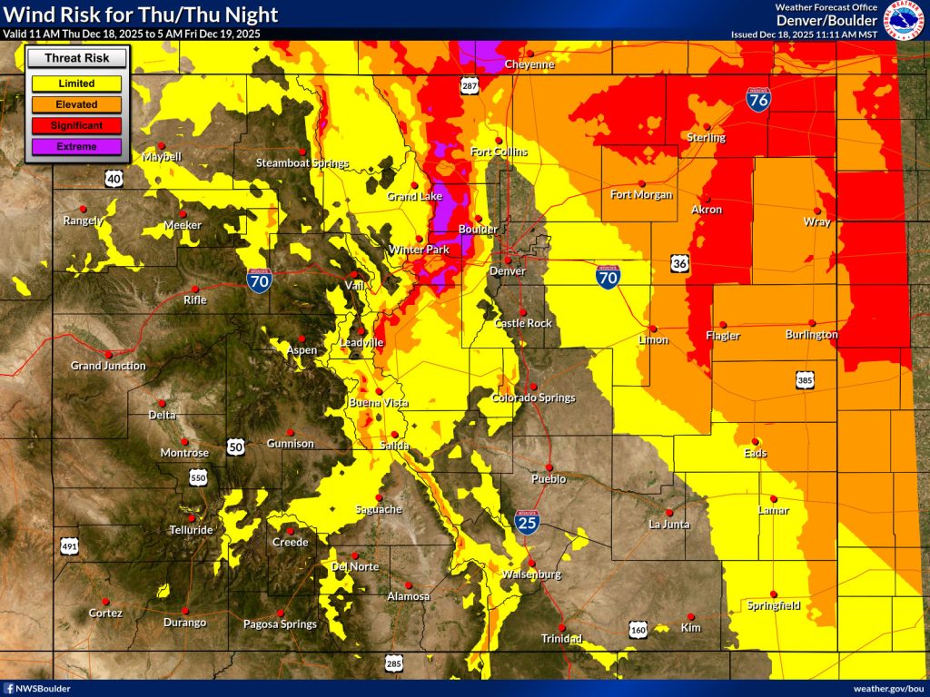 Wind speeds topped 100 mph in Grand County; hazardous weather expected to continue in coming days