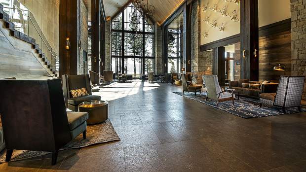 Guests can enjoy a cocktail in the Great Room or outside at the fire pits.