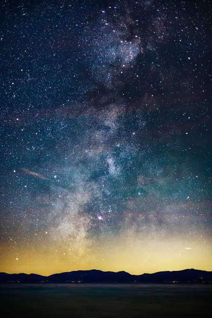 The Milky Way is seen above Lake Tahoe during a previous summer.