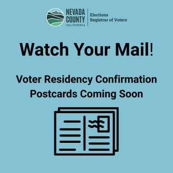 Voter residency confirmation postcards to be mailed to Nevada County residents