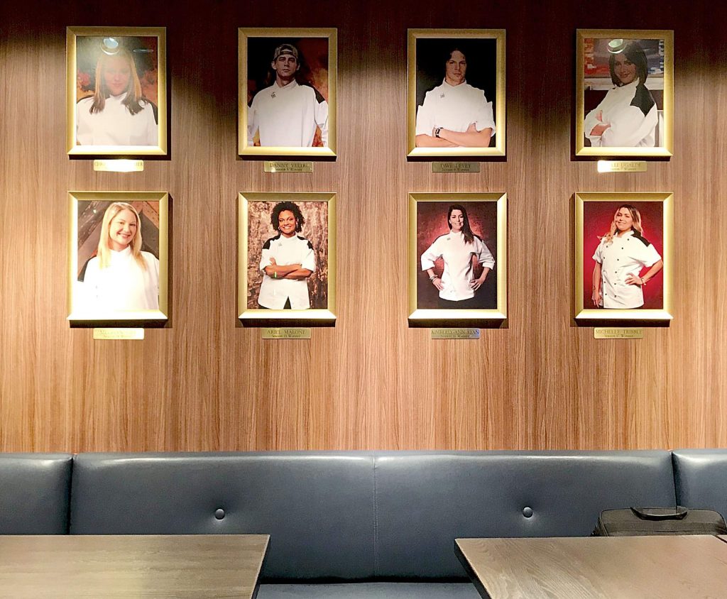 Season winners of Fox's hit TV show hang in the restaurant.