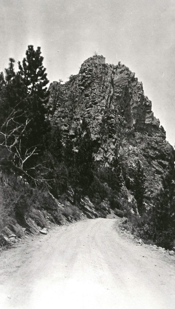 Before the first tunnel was blasted through Cave Rock, there was a dirt road going around the structure and over a trestle bridge.