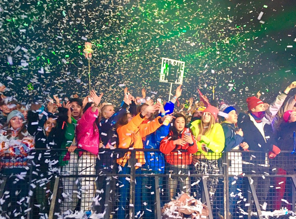 Fans Monday at Snowglobe near the end of the night.
