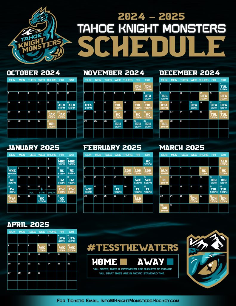 Knight Monsters announce 2024-25 regular season game schedule; Hires head  coach | TahoeDailyTribune.com