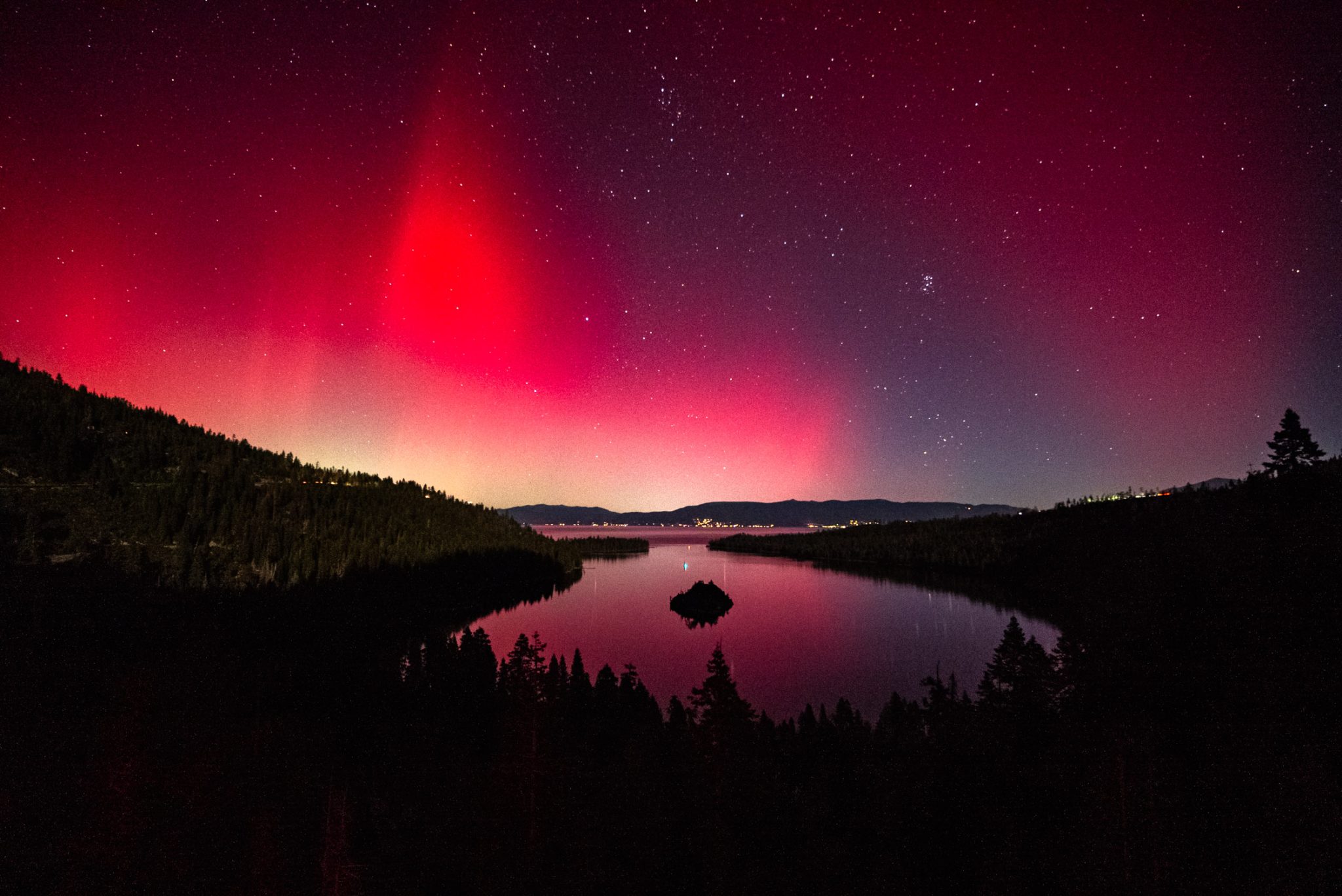 Northern Lights over Lake Tahoe