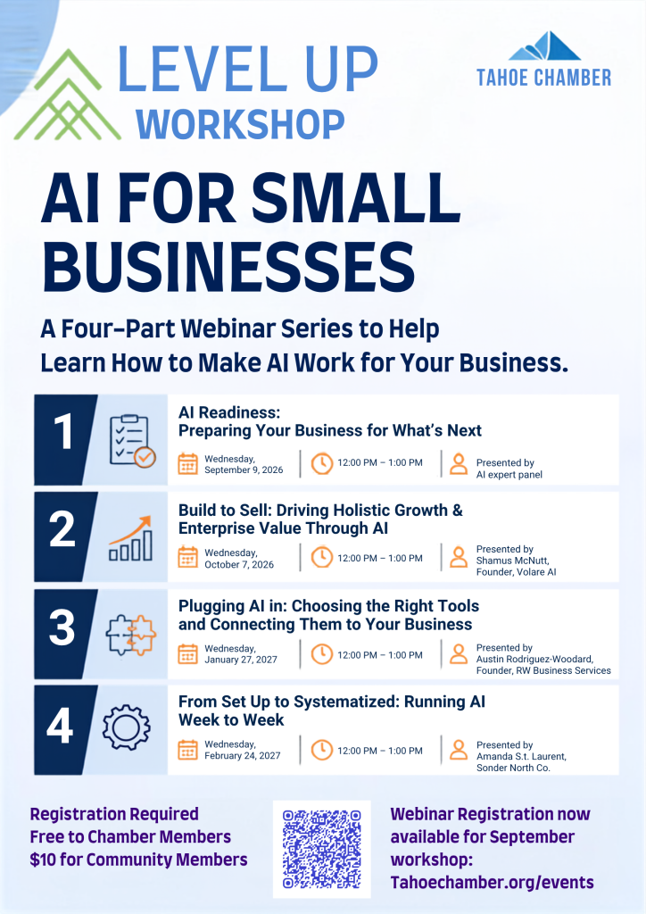 Tahoe Chamber launches four-part ‘Level UP: AI for Small Business’ webinar series